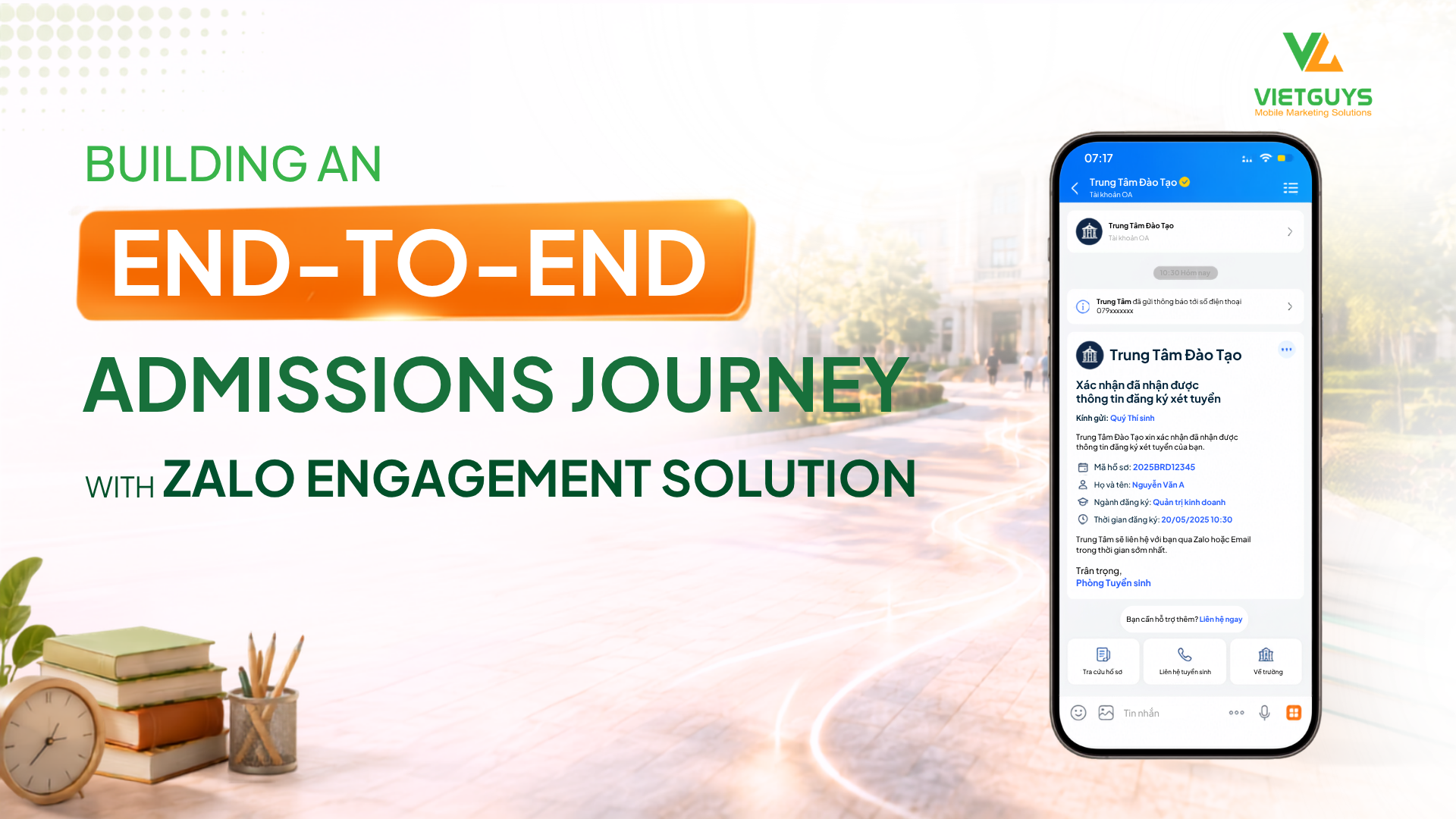 Building an End-to-End Admission Journey with Zalo Engagement Solution